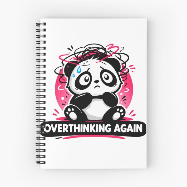 Item preview, Overthinking Again Panda – Funny Anxiety Meme Sticker designed and sold by snaperos.
