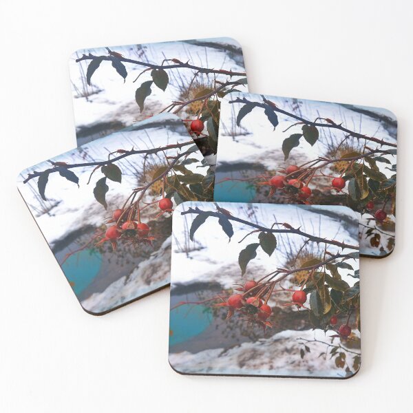 Item preview, Spring landscape of rose hips against the background of melting snow designed and sold by Enerjetal.