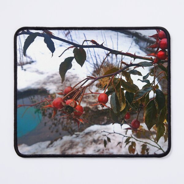 Item preview, Spring landscape of rose hips against the background of melting snow designed and sold by Enerjetal.