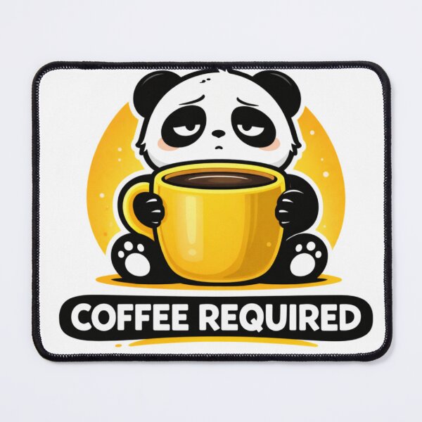Item preview, Coffee Required Panda – Funny Tired Coffee Lover Sticker designed and sold by snaperos.