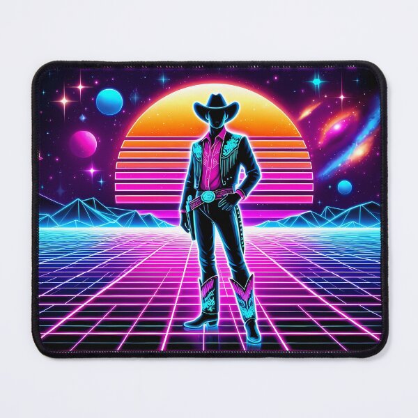 Item preview, Neon Retro Galaxy - Cosmic Cowboy designed and sold by Art-Arcade6.
