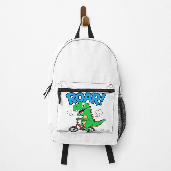 Item preview, T-Rex Riding a Bicycle Cartoon - Cute Dino Roar designed and sold by Skully-Studio.