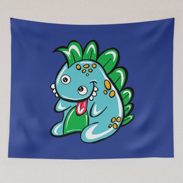 Item preview, Buster The Dinosaur with navy background  designed and sold by missmann.