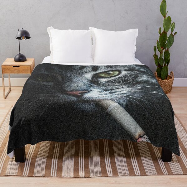 Item preview, Funny Cat Smoking Shirt Vintage Cat Meme Graphic Tee Smoke Kitty Unhinged Streetwear Sarcastic designed and sold by LessIsLoud.