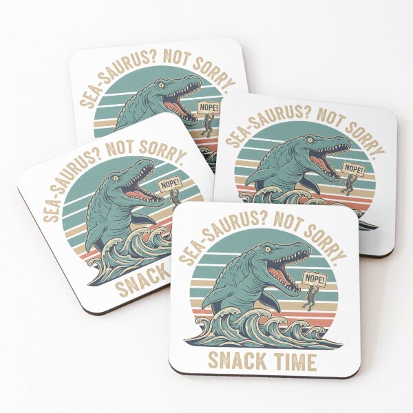 Item preview, Mosasaurus Sea Dinosaur Snack Time Retro Humor designed and sold by JMDesignHub.