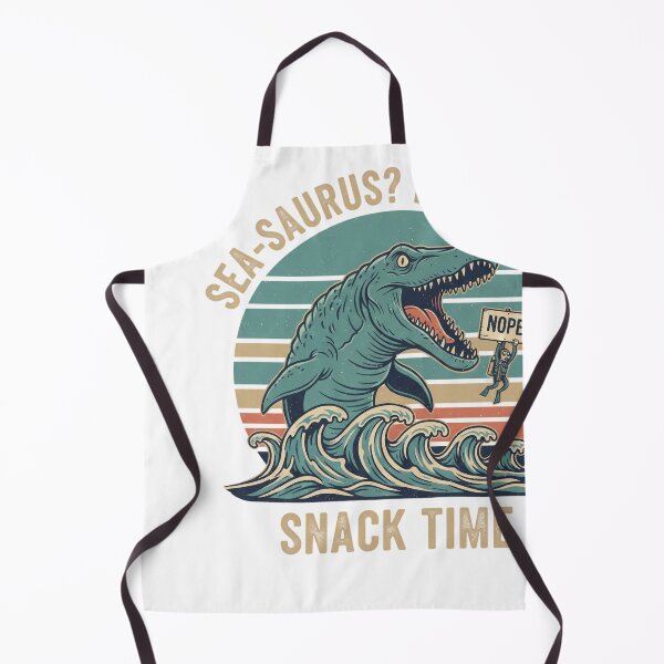 Item preview, Mosasaurus Sea Dinosaur Snack Time Retro Humor designed and sold by JMDesignHub.