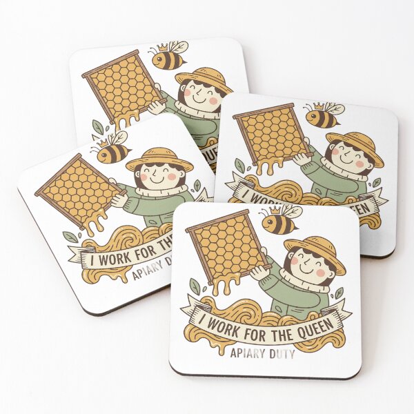 Item preview, I Work For The Queen Apiary Duty Beekeeper Honeybee designed and sold by JMDesignHub.