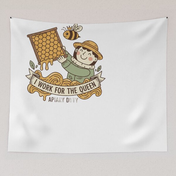 Item preview, I Work For The Queen Apiary Duty Beekeeper Honeybee designed and sold by JMDesignHub.