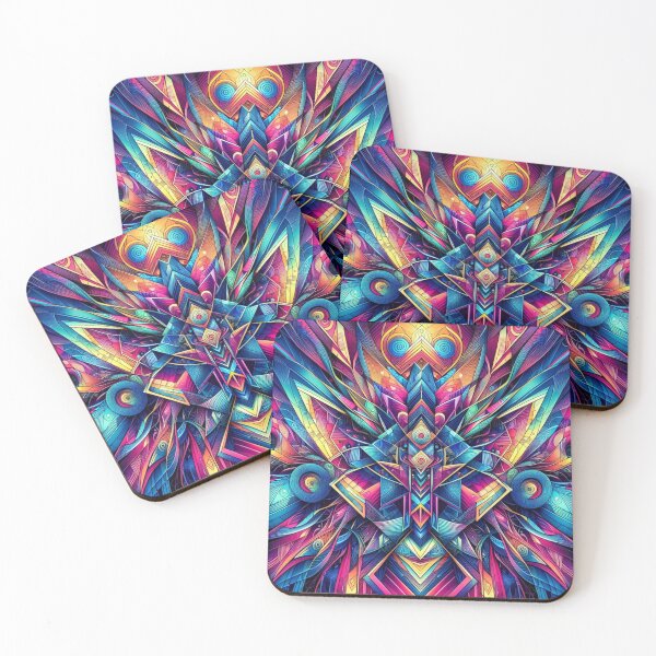Item preview, Vibrant Psychedelic Mandala – Colorful Geometric Abstract Art designed and sold by Dogandesighn.