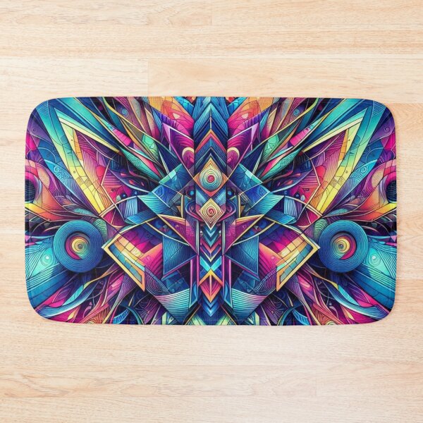 Item preview, Vibrant Psychedelic Mandala – Colorful Geometric Abstract Art designed and sold by Dogandesighn.