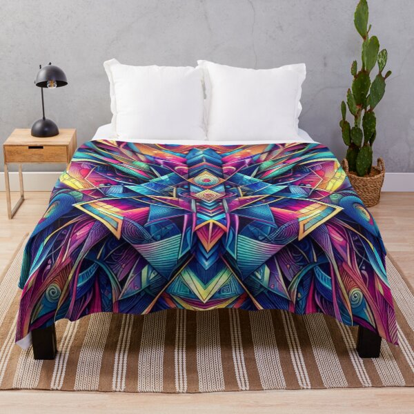 Item preview, Vibrant Psychedelic Mandala – Colorful Geometric Abstract Art designed and sold by Dogandesighn.