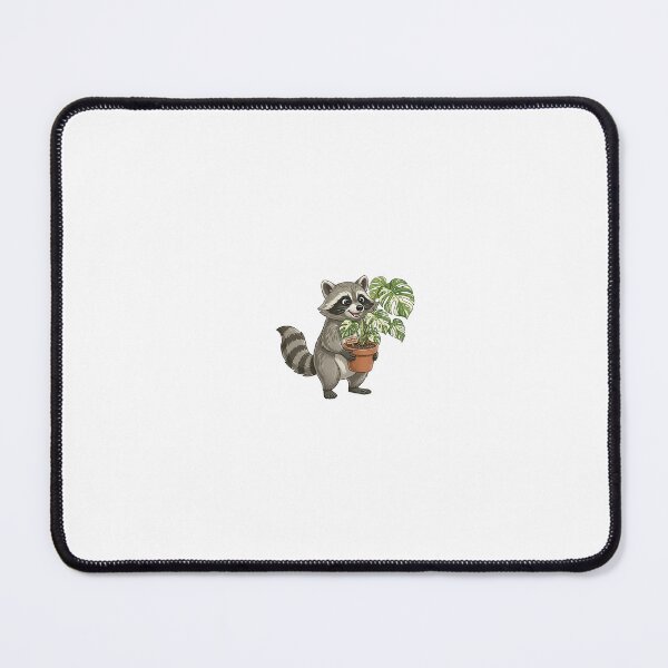Item preview, Raccoon with Monstera Variegata Plant designed and sold by plantsbyraccoon.