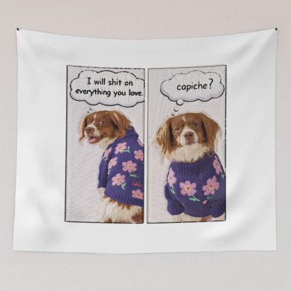 Item preview, Sassy Dog Threatens Everything You Love Capiche Mixed Media designed and sold by PopCultureArtShop.