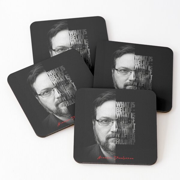 Item preview, Brandon Sanderson Split Face Quote Poster designed and sold by Enea Kelo.