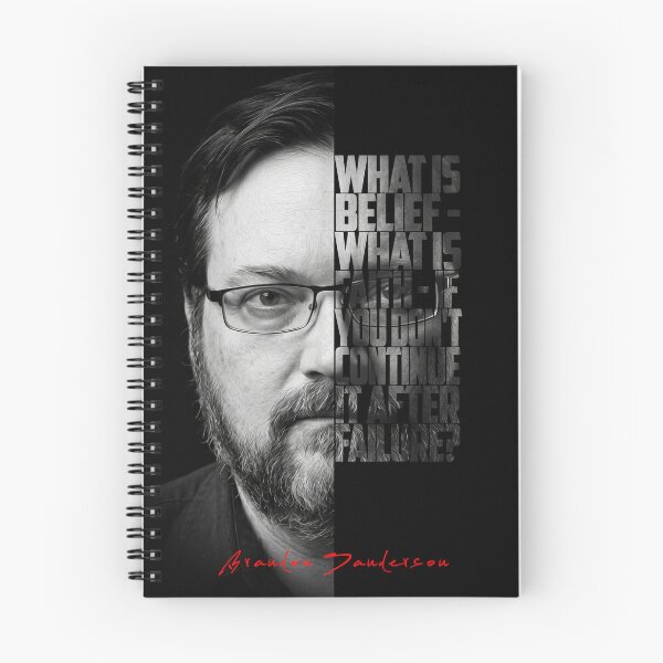 Item preview, Brandon Sanderson Split Face Quote Poster designed and sold by Enea Kelo.