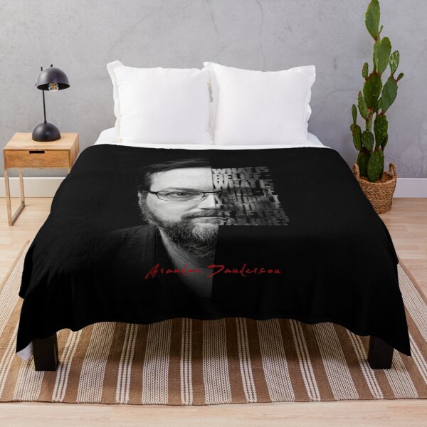 Item preview, Brandon Sanderson Split Face Quote Poster designed and sold by Enea Kelo.
