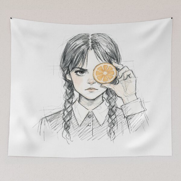 Item preview, GOTH GIRL WITH ORANGE SLICE designed and sold by LIS AND MELIVERSO.