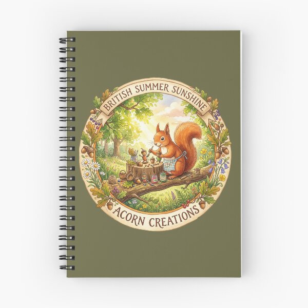 Item preview, Cottagecore Red Squirrel Crafting Acorns - British Summer Sunshine designed and sold by Englandbear.