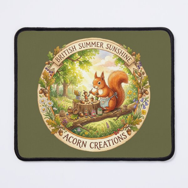 Item preview, Cottagecore Red Squirrel Crafting Acorns - British Summer Sunshine designed and sold by Englandbear.
