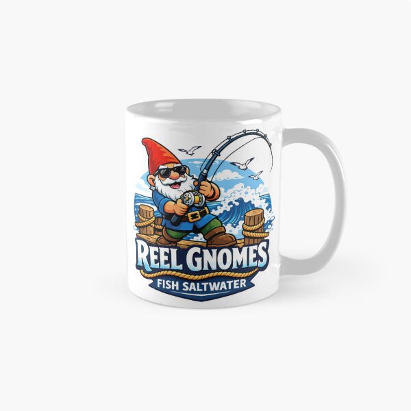 Item preview, Reel Gnomes Saltwater Fishing Cartoon Logo Design designed and sold by SaltyLinesOut.