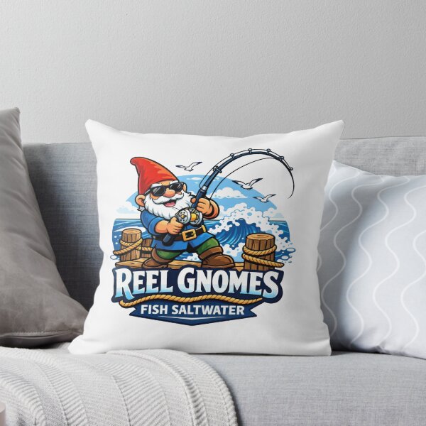Item preview, Reel Gnomes Saltwater Fishing Cartoon Logo Design designed and sold by SaltyLinesOut.