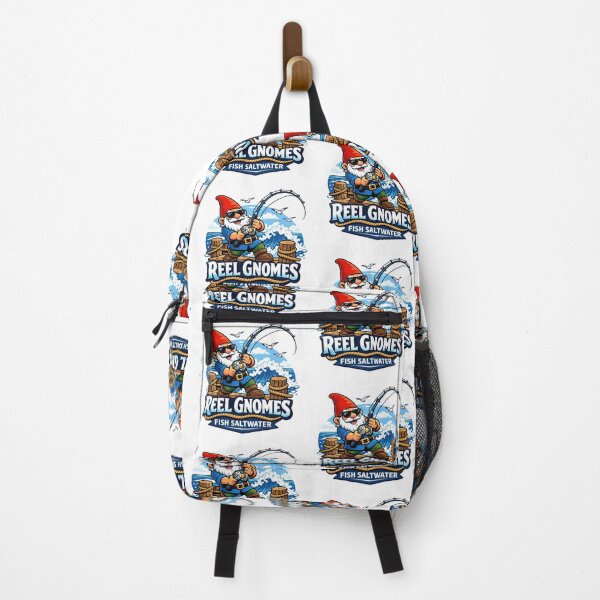 Item preview, Reel Gnomes Saltwater Fishing Cartoon Logo Design designed and sold by SaltyLinesOut.