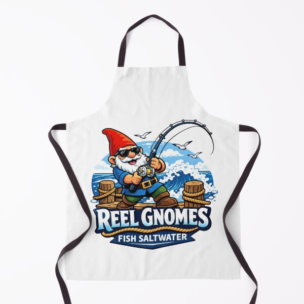 Item preview, Reel Gnomes Saltwater Fishing Cartoon Logo Design designed and sold by SaltyLinesOut.
