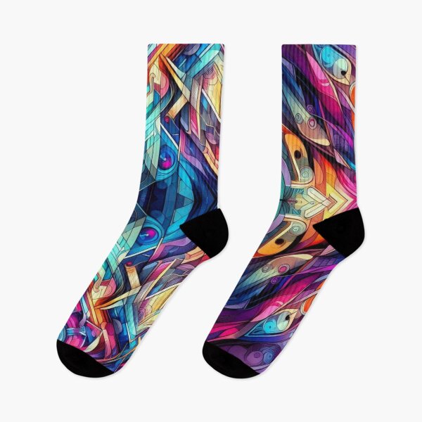 Item preview, Symmetrical Neon Geometric Pattern – Modern Abstract Design designed and sold by Dogandesighn.