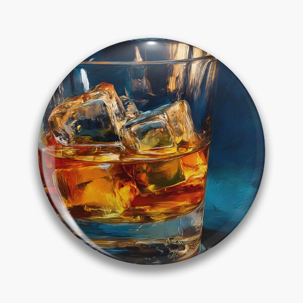Item preview, Whiskey Glass with Ice and Cigar, A Refined Moment of Relaxation and Indulgence designed and sold by OlfactoART Studio.