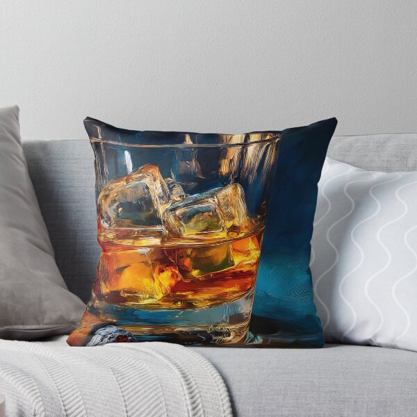 Item preview, Whiskey Glass with Ice and Cigar, A Refined Moment of Relaxation and Indulgence designed and sold by OlfactoART Studio.
