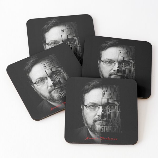 Item preview, Brandon Sanderson Split Face Quote Poster designed and sold by Enea Kelo.