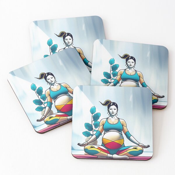 Item preview, Pregnancy Yoga  Woman Botanical Art Print designed and sold by lapinu.