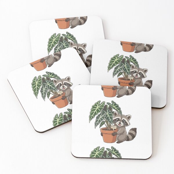 Item preview, Raccoon With Alocasia Amazonica Polly designed and sold by plantsbyraccoon.