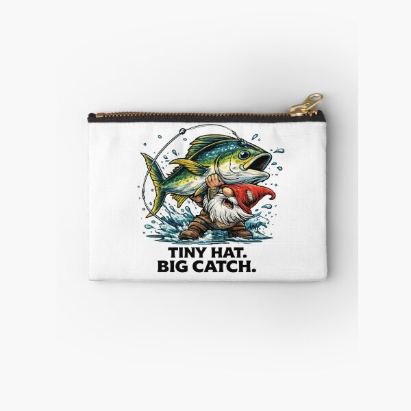 Item preview, Tiny Hat Big Catch Gnome Fishing Design designed and sold by SaltyLinesOut.