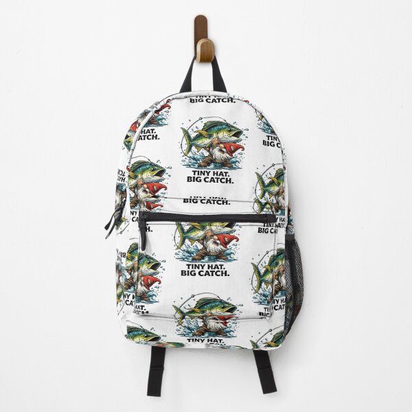 Item preview, Tiny Hat Big Catch Gnome Fishing Design designed and sold by SaltyLinesOut.