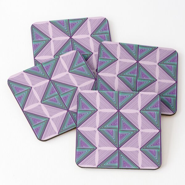 Item preview, Modern Geometric Triangle Pattern - Abstract Purple and Green Art designed and sold by RareSquareBearArts.