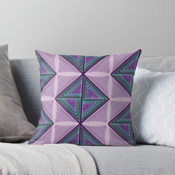 Item preview, Modern Geometric Triangle Pattern - Abstract Purple and Green Art designed and sold by RareSquareBearArts.