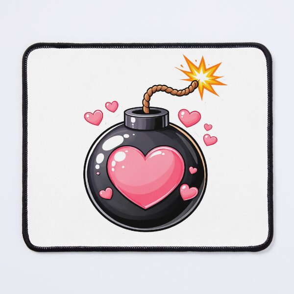 Item preview, Love Bomb heart-shaped bomb sticker or t-shirt. A little explosive… but make it love. designed and sold by PIXEL POP DESIGNS - Beyond the Norm!.
