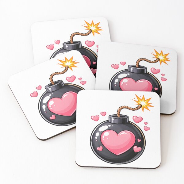 Item preview, Love Bomb heart-shaped bomb sticker or t-shirt. A little explosive… but make it love. designed and sold by PIXEL POP DESIGNS - Beyond the Norm!.
