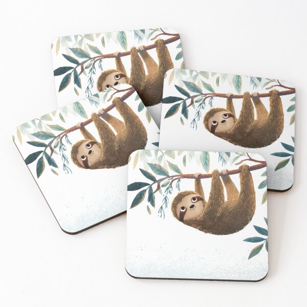 Item preview, Sloth hanging from branch in jungle designed and sold by anytka.