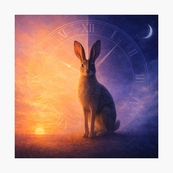 Item preview, Brown Hare – Stillpoint of Time | Liminal Twilight Wildlife Art designed and sold by GeoWild Designs.
