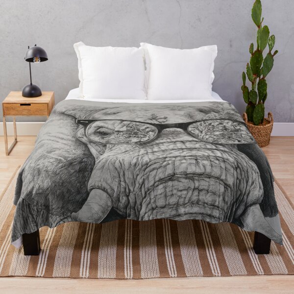 Item preview, Elephant with glasses and flowers designed and sold by anytka.