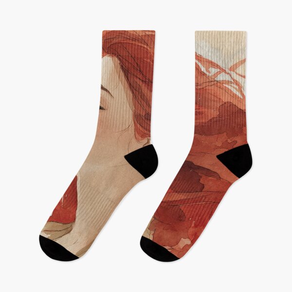 Item preview, Woman with flowing red hair in art designed and sold by anytka.