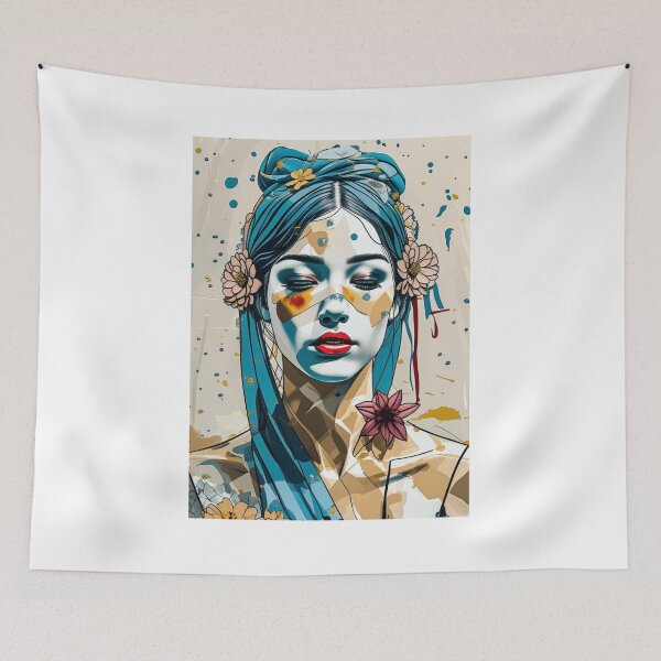 Item preview, Abstract Woman Floral Collage Art Print designed and sold by lapinu.