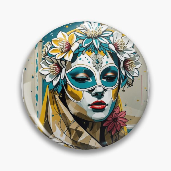 Item preview, Venetian Masquerade Woman Floral Art Print designed and sold by lapinu.