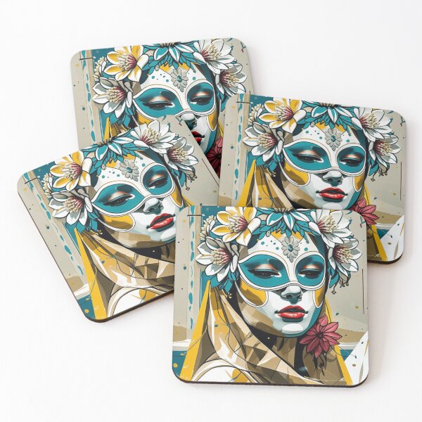Item preview, Venetian Masquerade Woman Floral Art Print designed and sold by lapinu.