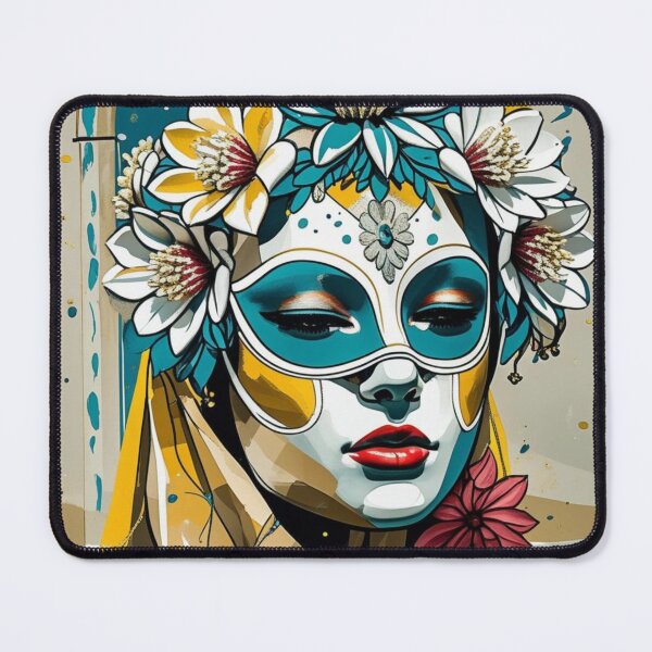 Item preview, Venetian Masquerade Woman Floral Art Print designed and sold by lapinu.
