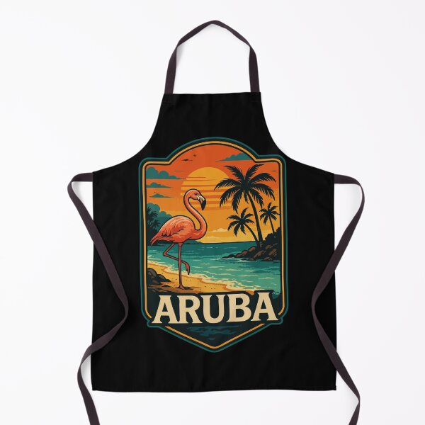 Item preview, Aruba Island Flamingo Retro Travel designed and sold by TomFrontierArt.