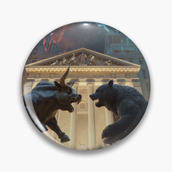 Item preview, Bull vs Bear Market Battle – Stock Trader Wall Art, Finance & Day Trading Design designed and sold by Kovrika.