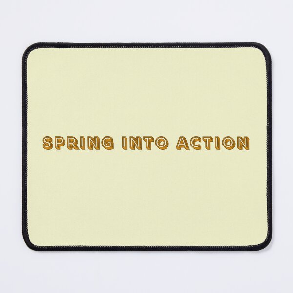 Item preview, Spring Into Action Orange Text Spring Stickers Prints Posters Wall Art Magnet Home Coffee Cup Decoration TShirt Stationary Notebook Magnet Hat Kitchen Work School Office Redbubble Shop designed and sold by Saritas Boutique Shop.